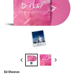 Ed Sheeran Play vinyl with signed Polaroid